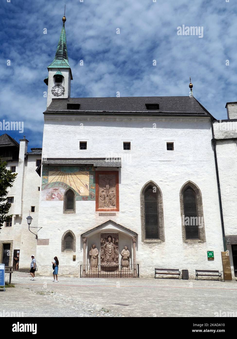 St Georgs Kirche, chiesa all'interno dei terreni della fortezza di Hohensalzburg, Salisburgo, Austria, Europa Foto Stock