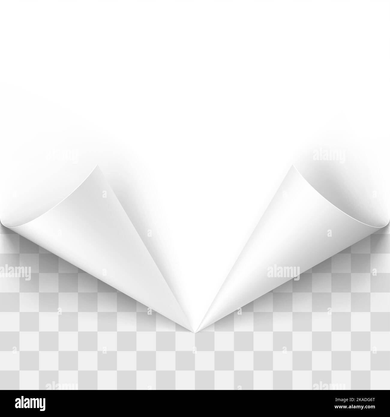 White paper arricciati angoli su sfondo trasparente per la progettazione Illustrazione Vettoriale