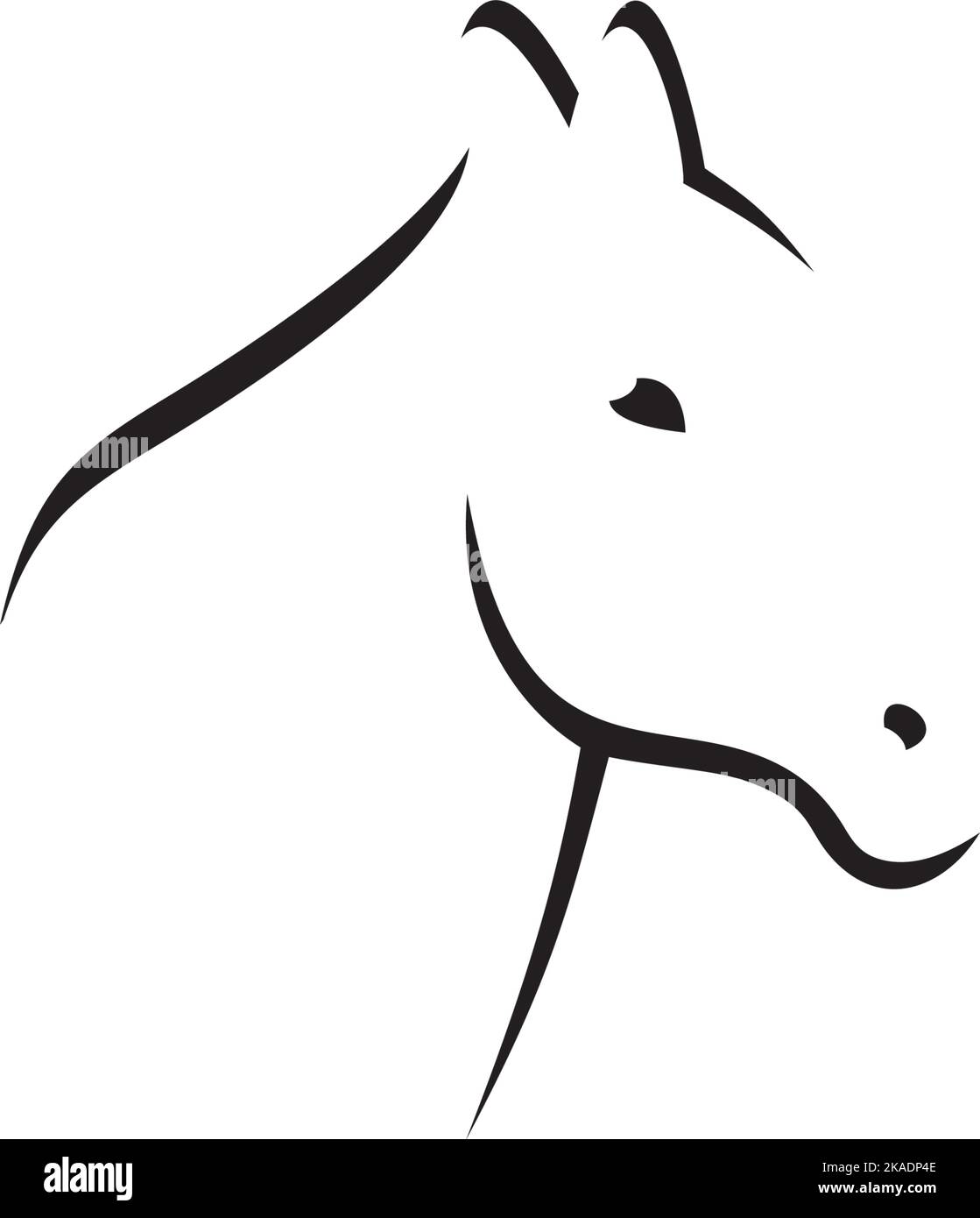 nero cavallo vettore logo icona elemento di design Illustrazione Vettoriale