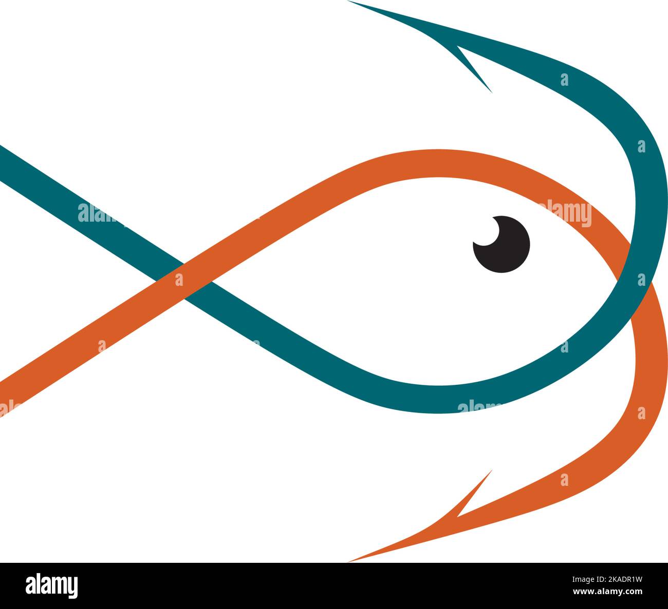 gancio di pesce icona logo elemento di disegno vettoriale Illustrazione Vettoriale