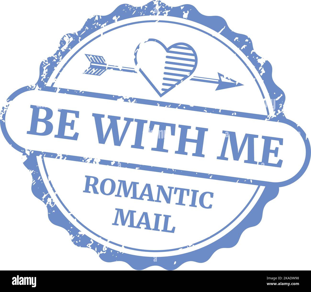Timbro postale romantico. Sigillo a lettere retrò Love Illustrazione Vettoriale