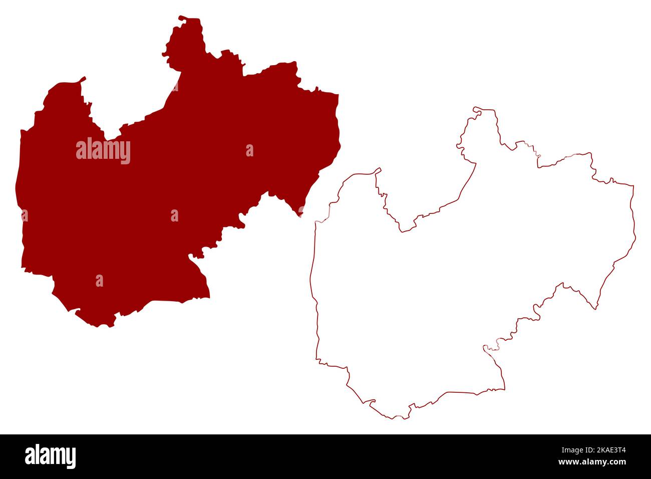 Foresta di Epping Distretto non-metropolitano (Regno Unito di Gran Bretagna e Irlanda del Nord, contea cerimoniale Essex, Inghilterra) vettore mappa illustrati Illustrazione Vettoriale