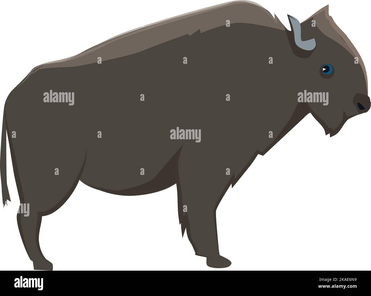 Icona bisonte. Carattere di vacca selvaggia. Fauna del Nord America Illustrazione Vettoriale