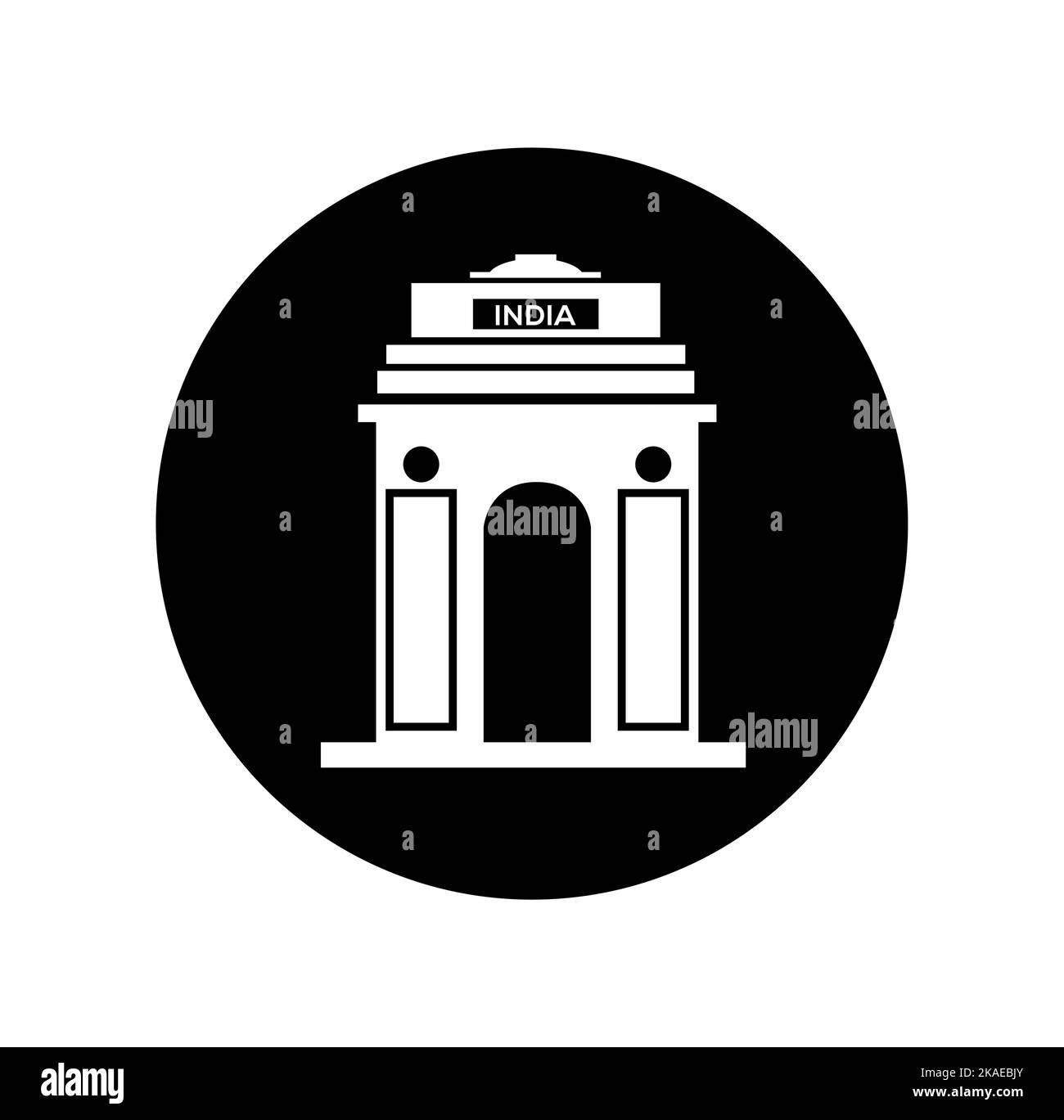 Icona del vettore India Gate. Simbolo grafico della porta dell'India. Illustrazione Vettoriale