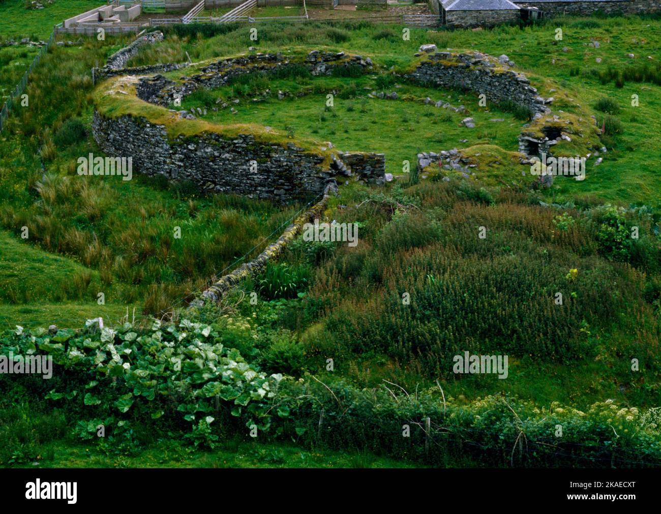 Visualizza se su Ardifuar Iron Age dun, Argyll and Bute, Scotland, UK: Un forte circolare costruito in pietra con un diametro di circa 19m mm e pareti fino a 3,5m mm di spessore. Foto Stock