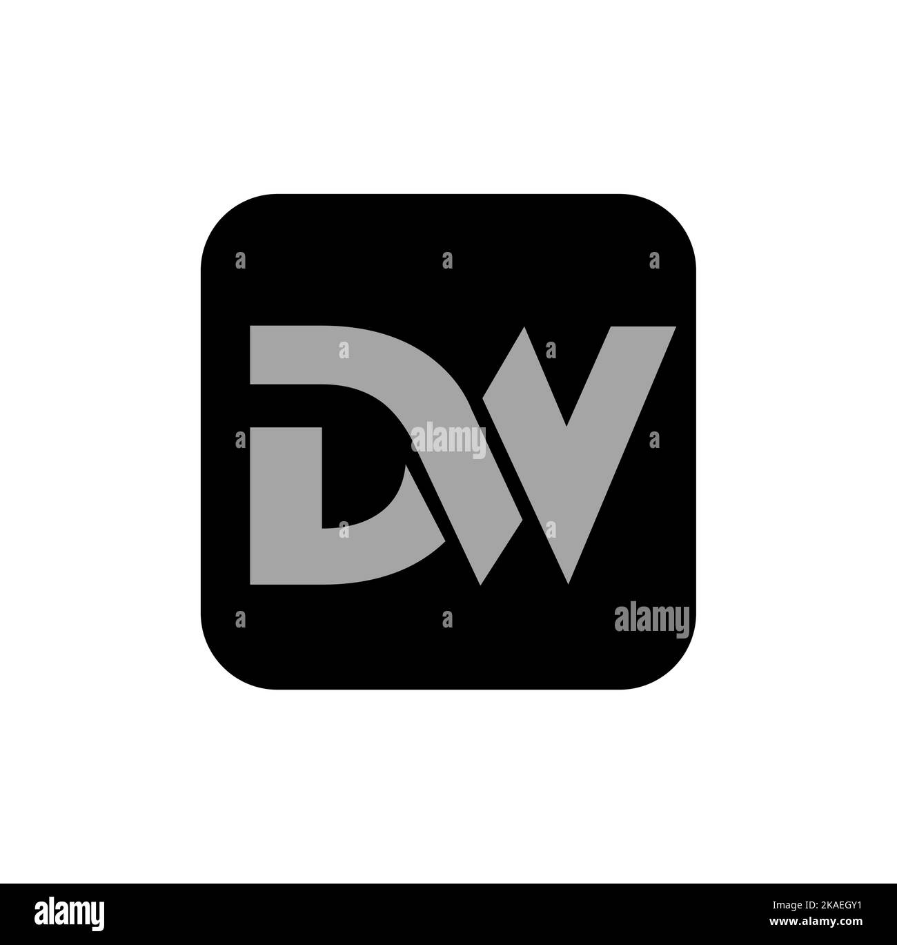 Illustrazione vettoriale di un monogramma delle lettere iniziali del nome della società DW Illustrazione Vettoriale