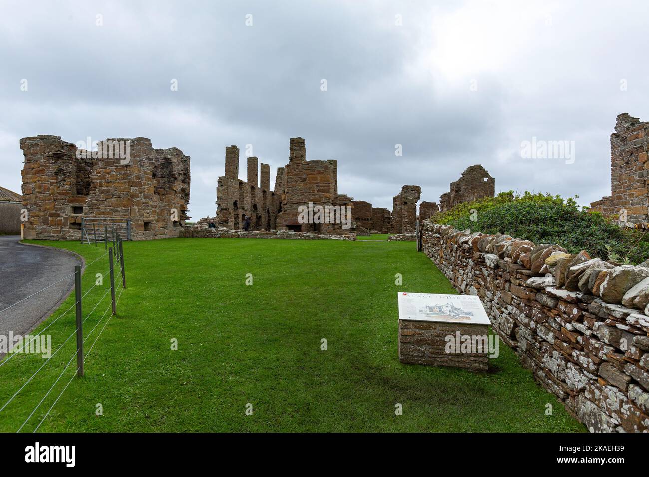 Birsay Earl's Palace, castello del 16th ° secolo in rovina, Orkney, Scozia, Regno Unito Foto Stock