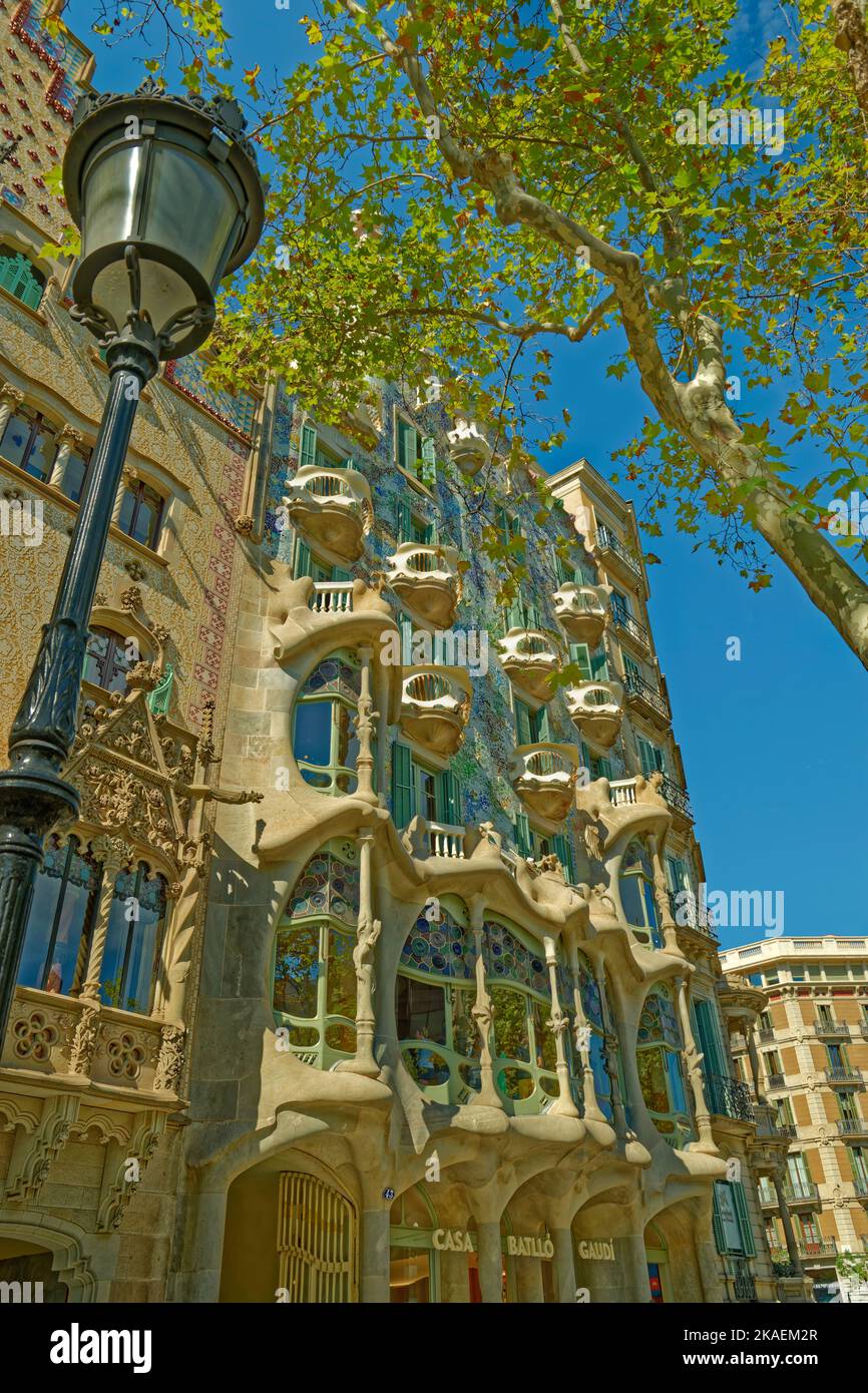 Casa Batllo Centro di Barcellona, Provincia di Barcellona, Spagna. Foto Stock