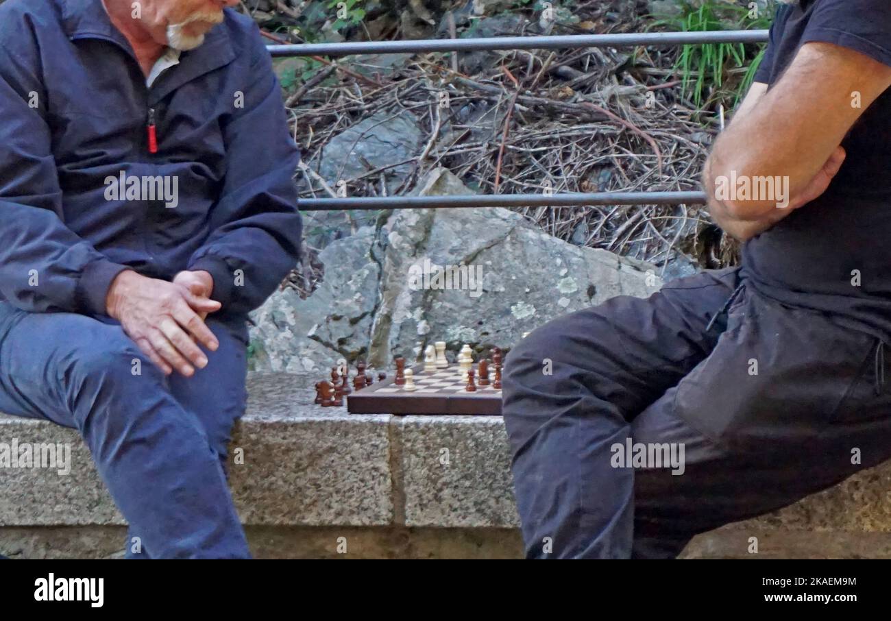 Giocatori di Cess Foto Stock