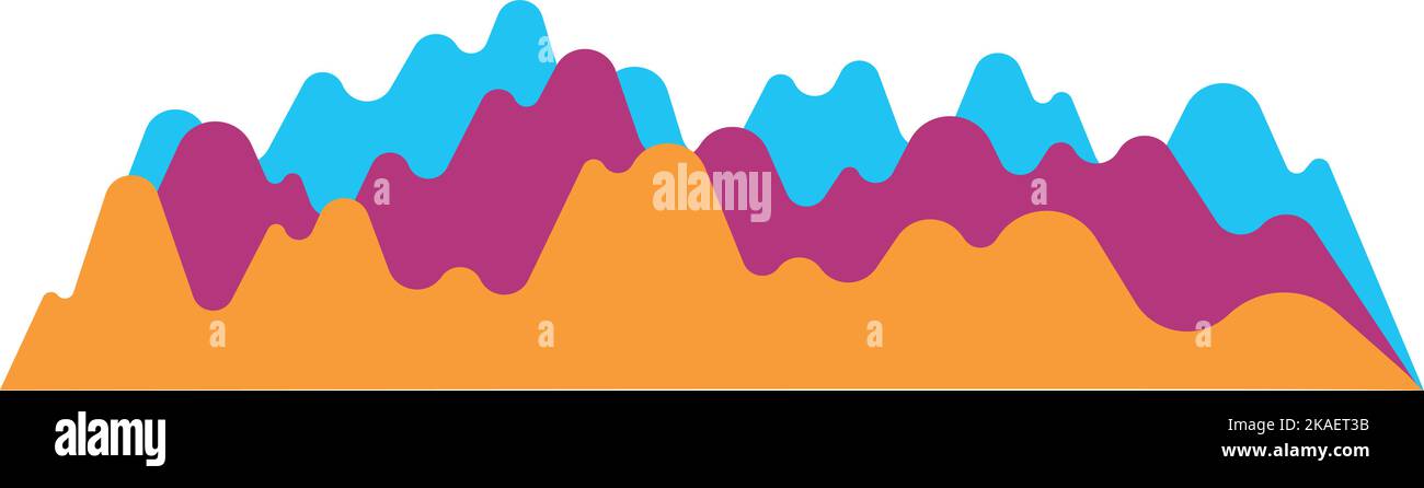 Grafico forma d'onda a colori. Forma del volume del suono Illustrazione Vettoriale