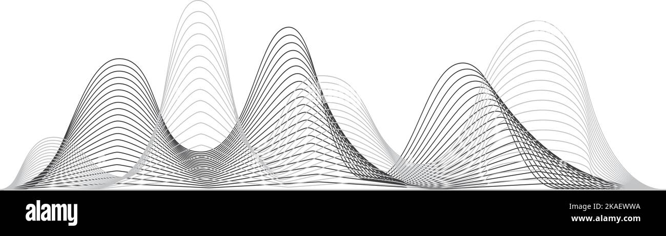 Volume onda sonora. Forma d'onda audio. Registrazione vocale digitale Illustrazione Vettoriale