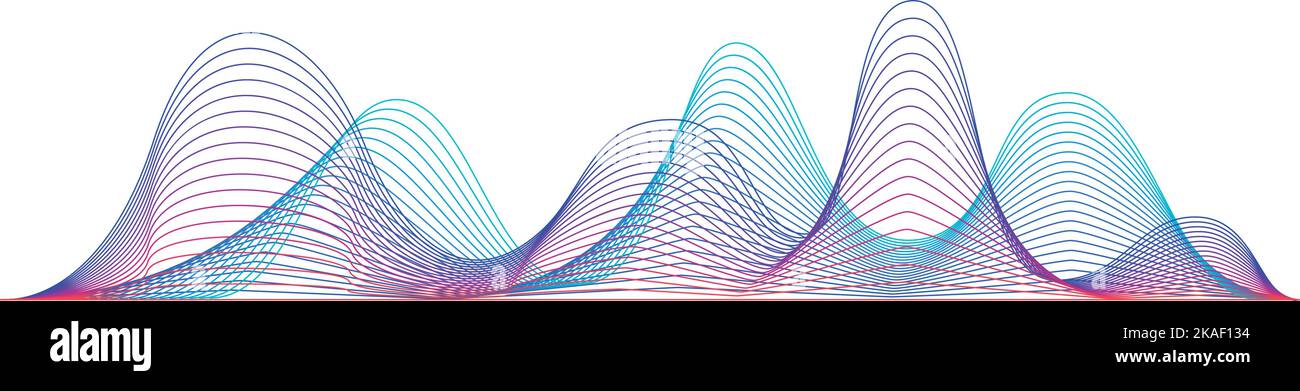 Effetto onda audio. Forma del volume del suono. Forma digitale Illustrazione Vettoriale