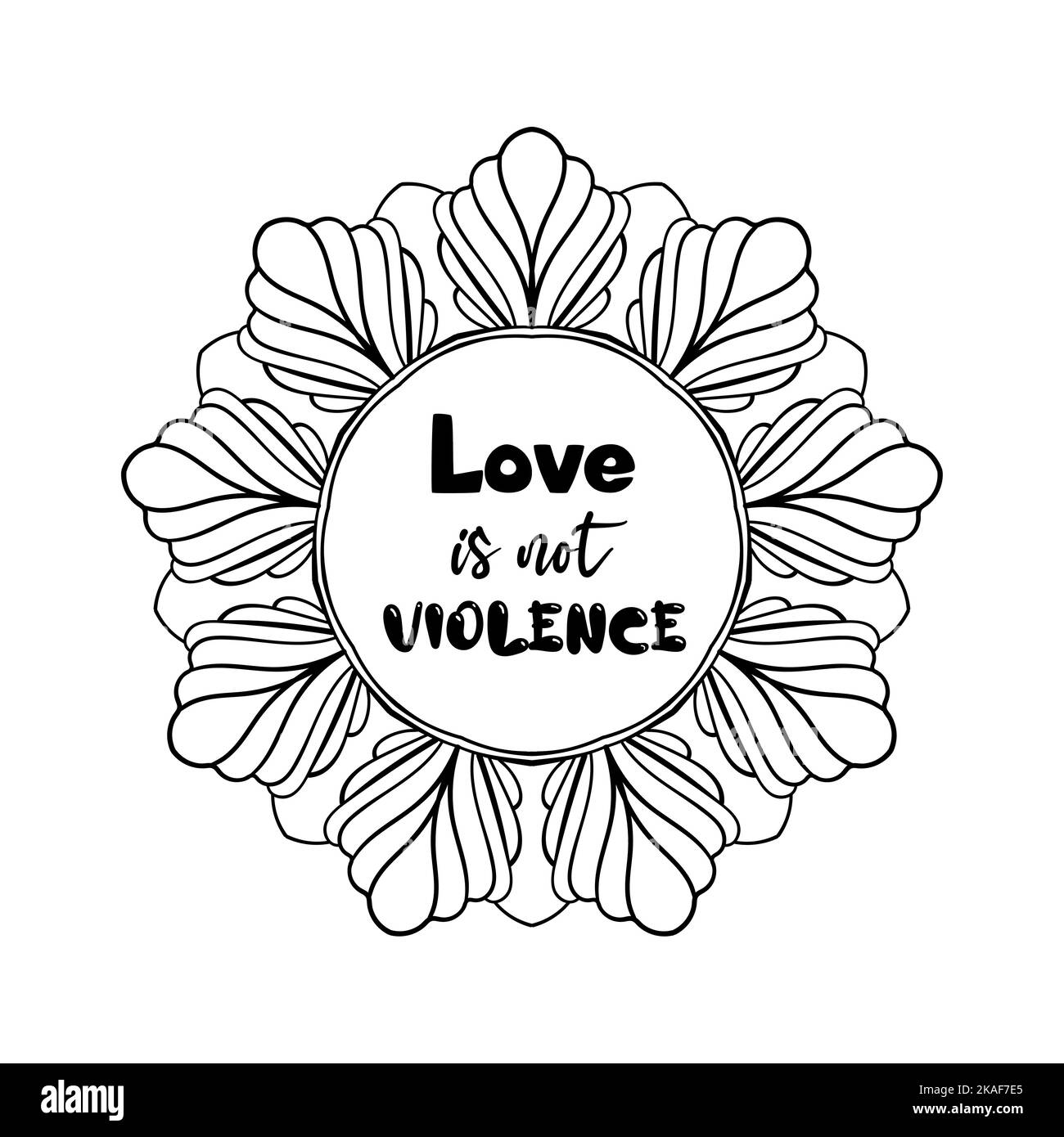 L'amore non è violenza. Citazione circa i rapporti tossici Illustrazione Vettoriale