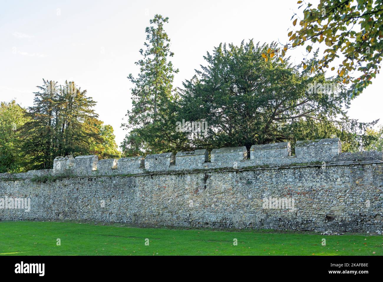 Town wall, Winchester, Hampshire, Inghilterra, Gran Bretagna Foto Stock
