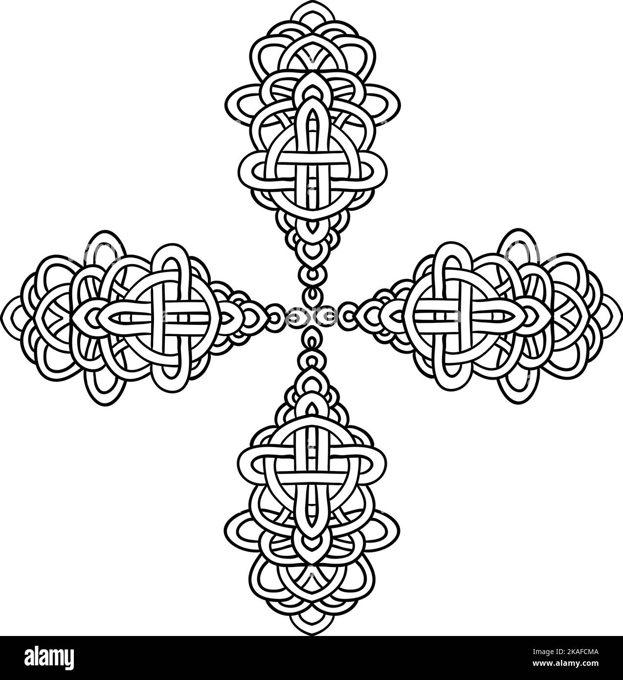 Ornamento ornamentale astratto in stile celtico. Illustrazione Vettoriale