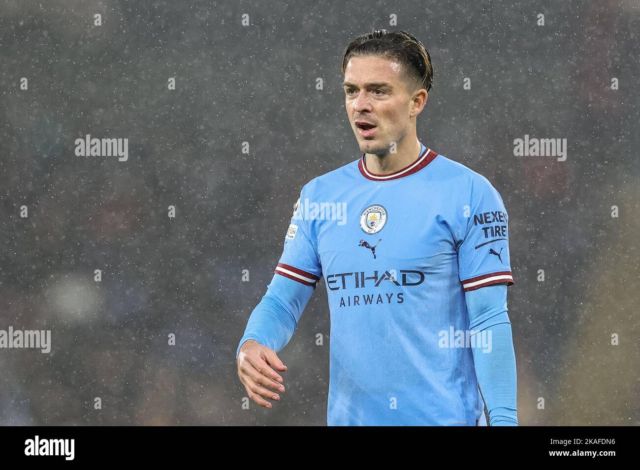 Manchester, Regno Unito. 02nd Nov 2022. Jack Grealish #10 di Manchester City durante la partita della UEFA Champions League Manchester City vs Siviglia allo stadio Etihad di Manchester, Regno Unito, 2nd novembre 2022 (Foto di Mark Cosgrove/News Images) a Manchester, Regno Unito il 11/2/2022. (Foto di Mark Cosgrove/News Images/Sipa USA) Credit: Sipa USA/Alamy Live News Foto Stock