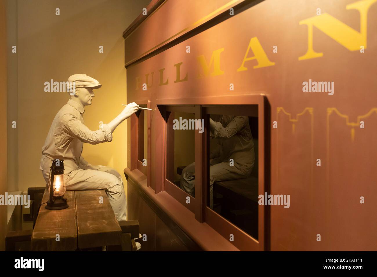 Chicago, Illinois - Pullman National Monument, il sito di una città aziendale e di fabbriche che George Pullman ha utilizzato per produrre auto da letto Pullman in t Foto Stock