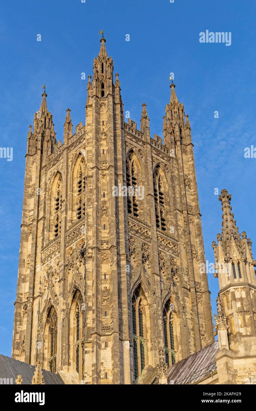 Torre, Cattedrale, Canterbury, Kent, Inghilterra, Gran Bretagna Foto Stock