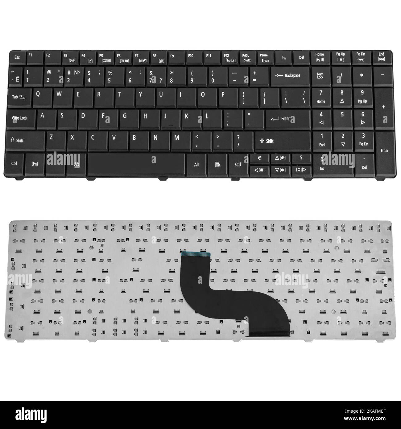tastiera per computer portatile, parte di ricambio per computer, su sfondo bianco in isolat Foto Stock