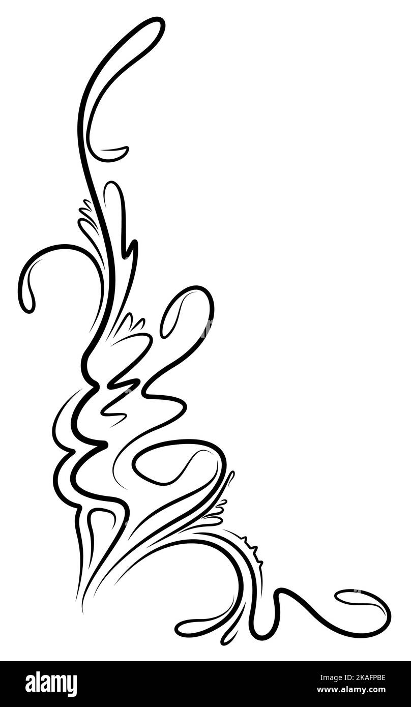 Ornamentali angolo floreale. Illustrazione Vettoriale per un vostro disegno o tatuaggio. Foto Stock