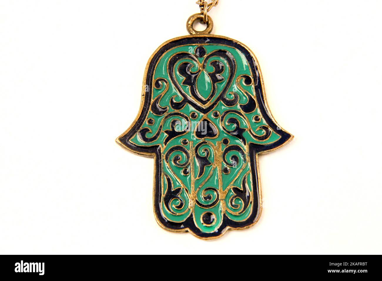 Smalto HAMSA Ciondolo su collana Foto Stock