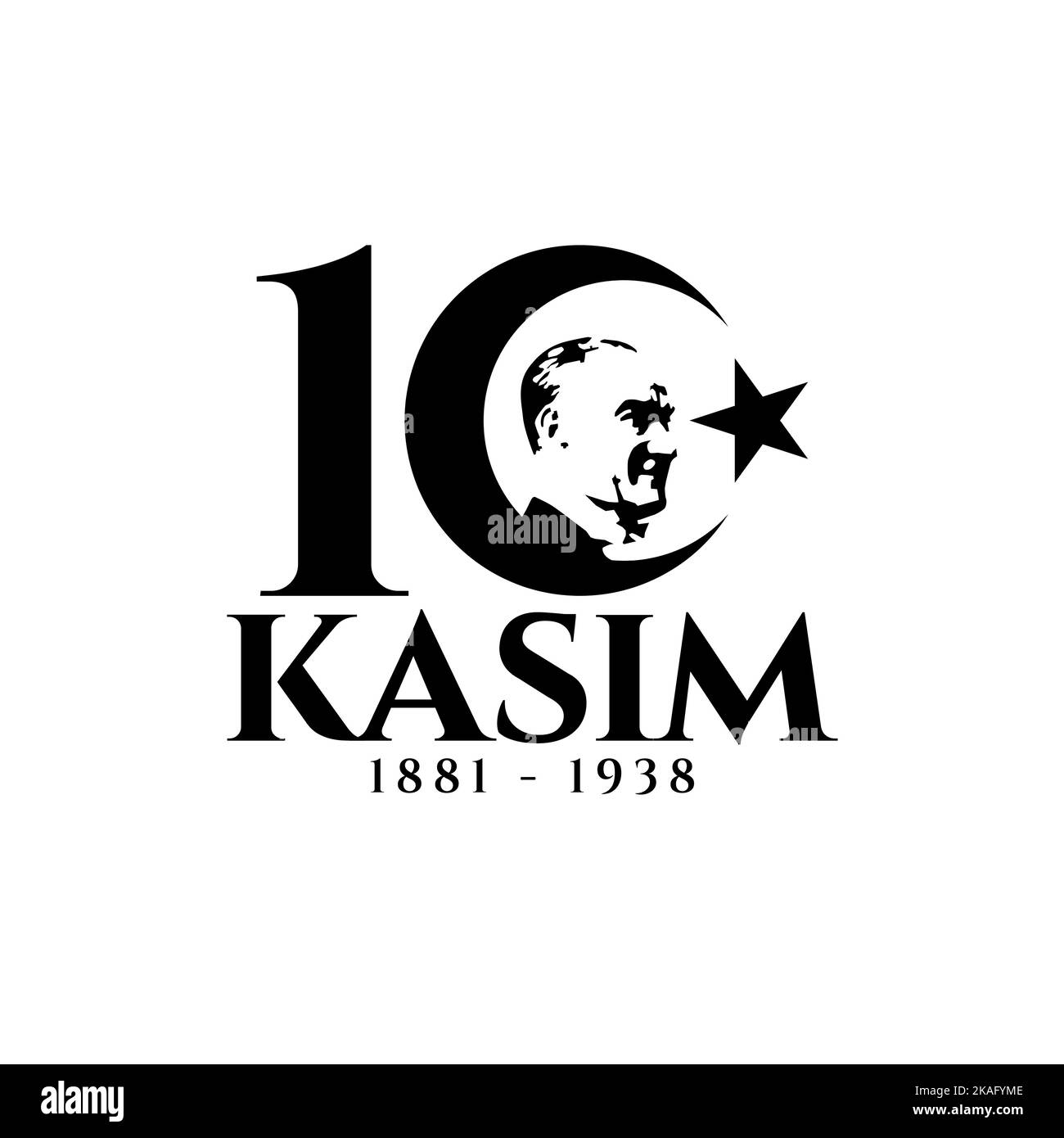 Novembre 10 giorno della morte Mustafa Kemal Atatürk , primo presidente della Repubblica Turca. Traduzione Turca. Novembre 10, rispetto e remembe, vettore Illustrazione Vettoriale