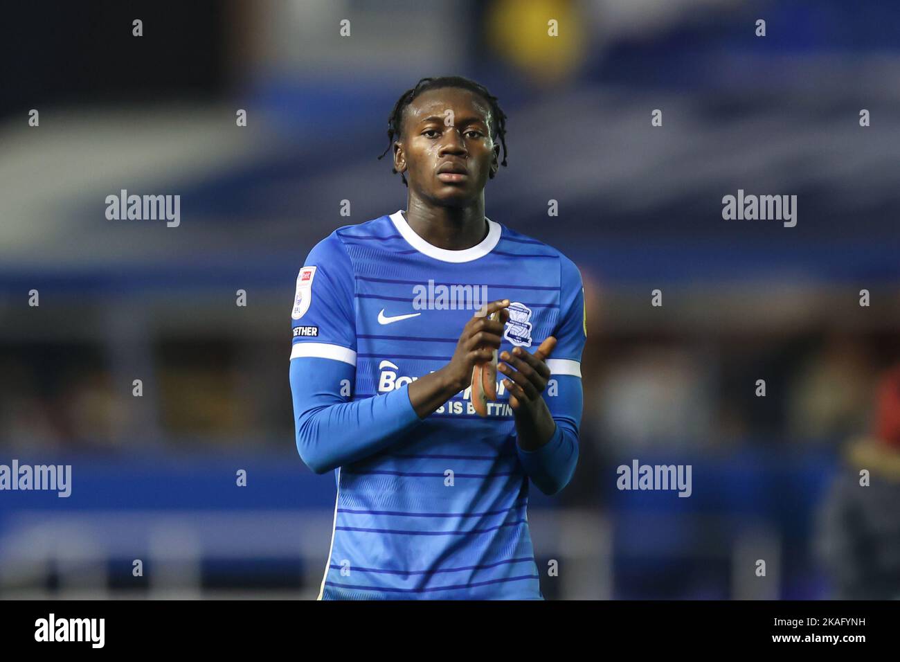 Emmanuel Longelo #23 di Birmingham City durante la partita del Campionato Sky Bet Birmingham City vs Millwall a St Andrews, Birmingham, Regno Unito, 2nd novembre 2022 (Foto di Simon Bissett/News Images) Foto Stock