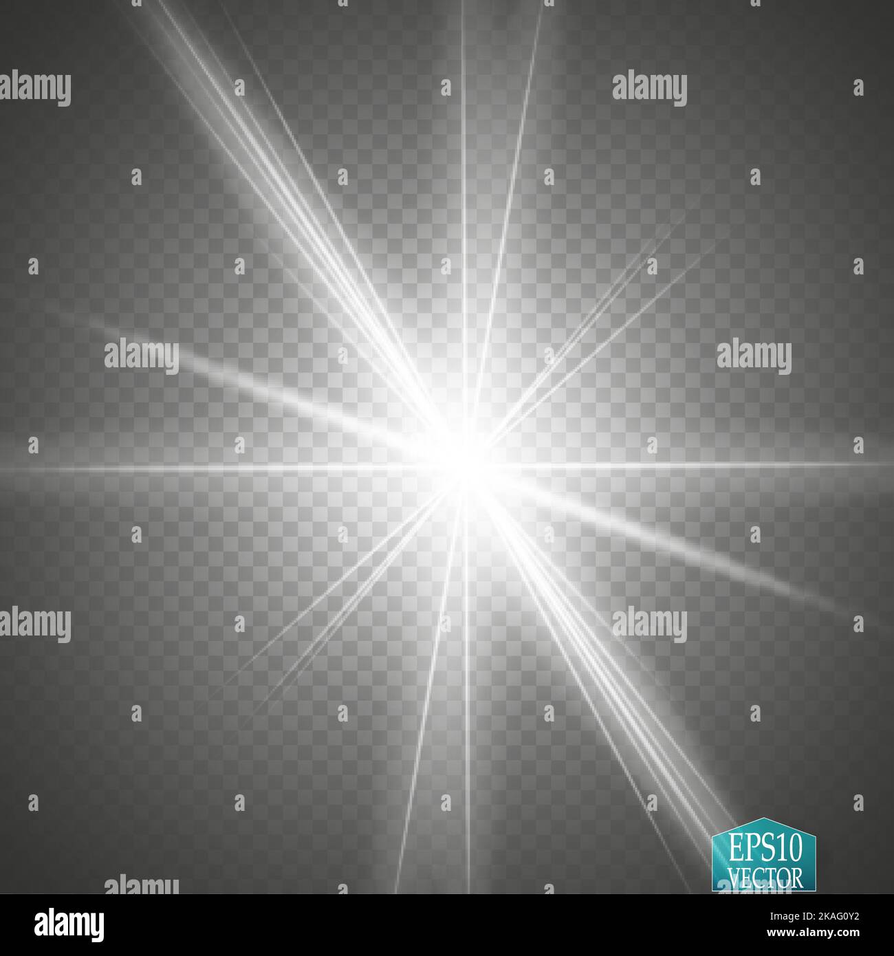 Candela di effetto di luce. Star burst con bagliori. Golden luci incandescenti Illustrazione Vettoriale