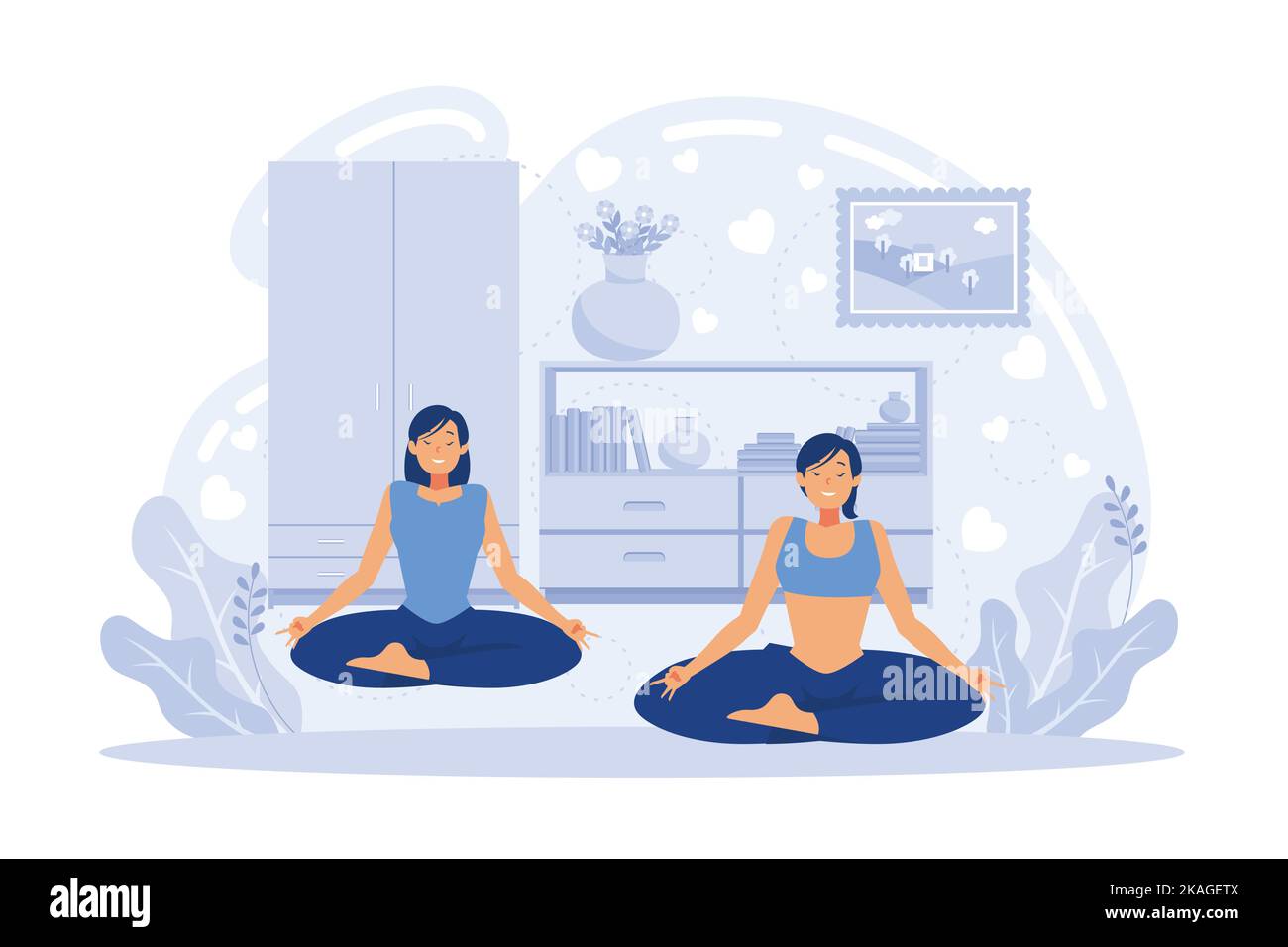 Scuola di Yoga concetto astratto illustrazione vettoriale. Studio di yoga e fitness, scuola di meditazione, istruttore certificato, livello di classe, acquisto abbonamento Illustrazione Vettoriale