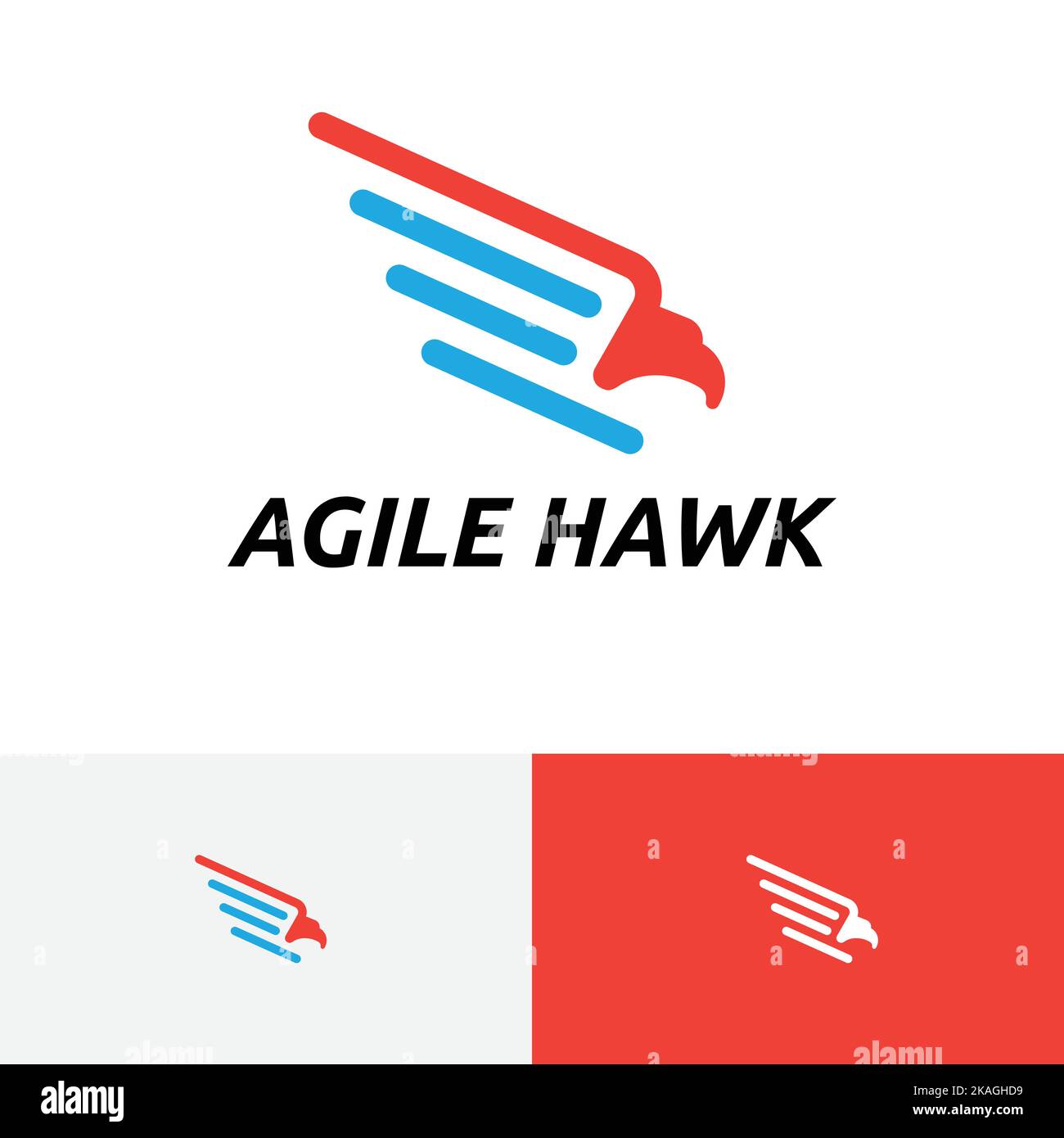 Agile Hawk Eagle Bird Fly Speed Wing semplice logo Illustrazione Vettoriale