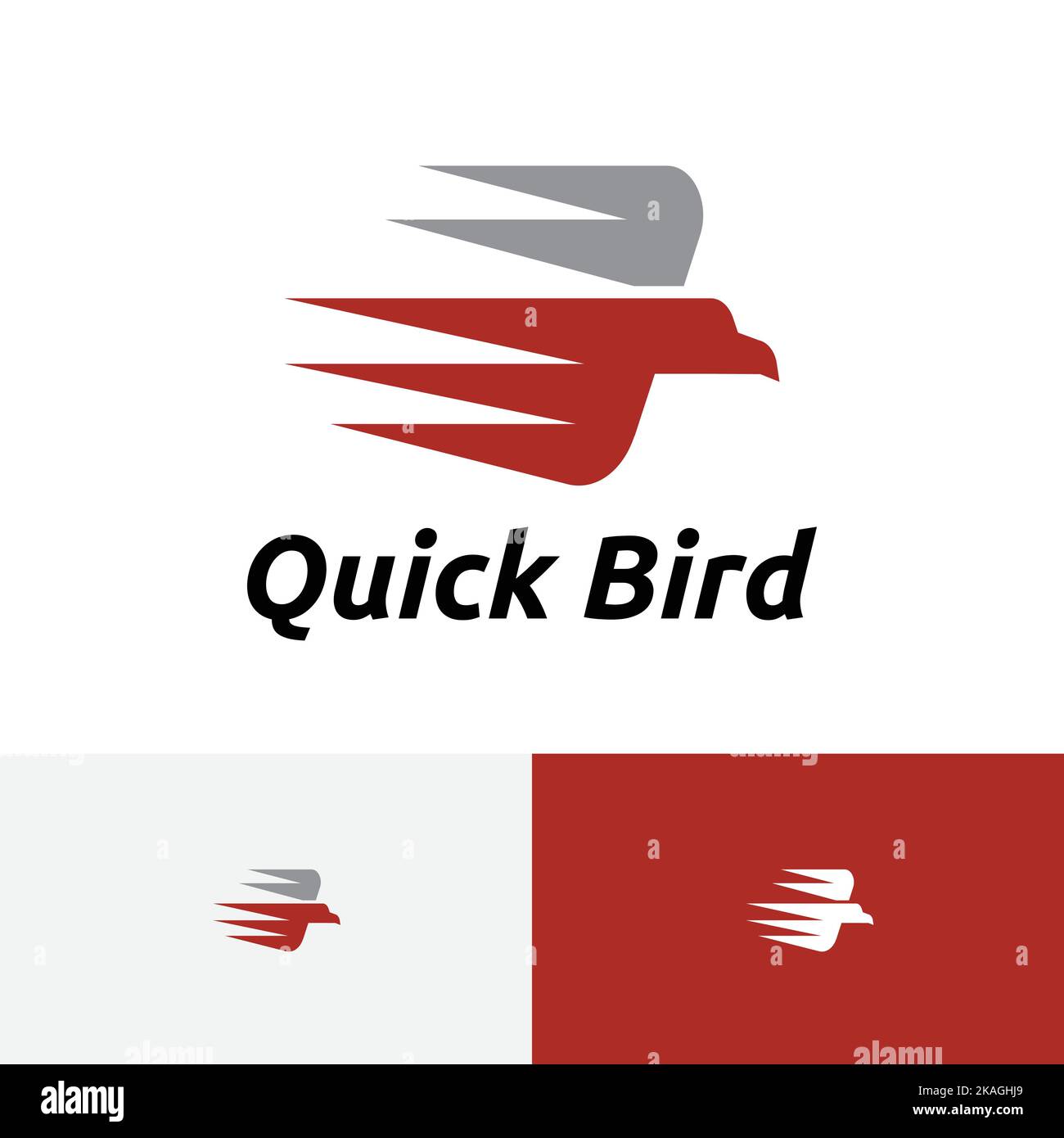 Logo Quick Bird Fast Rapid Eagle Flying Wings Illustrazione Vettoriale