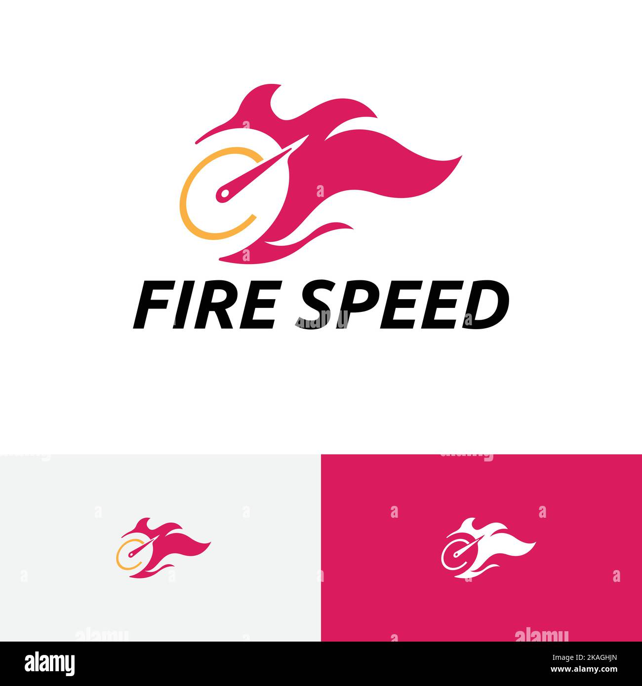 Logo Fame Fast Hot Burn Auto della velocità del fuoco Illustrazione Vettoriale