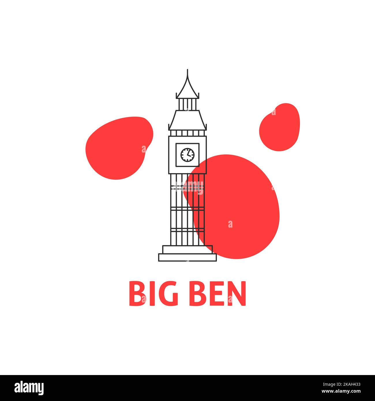Concetto Big ben Line Illustrazione Vettoriale