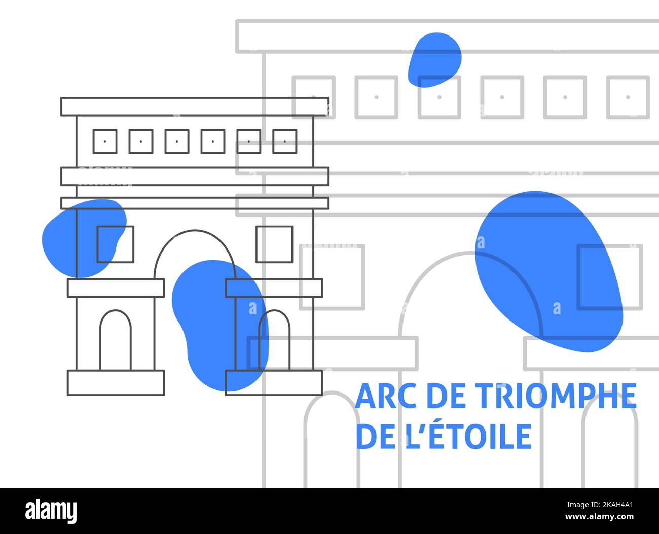 Arc De Triumphe De l'Etoile Banner Illustrazione Vettoriale
