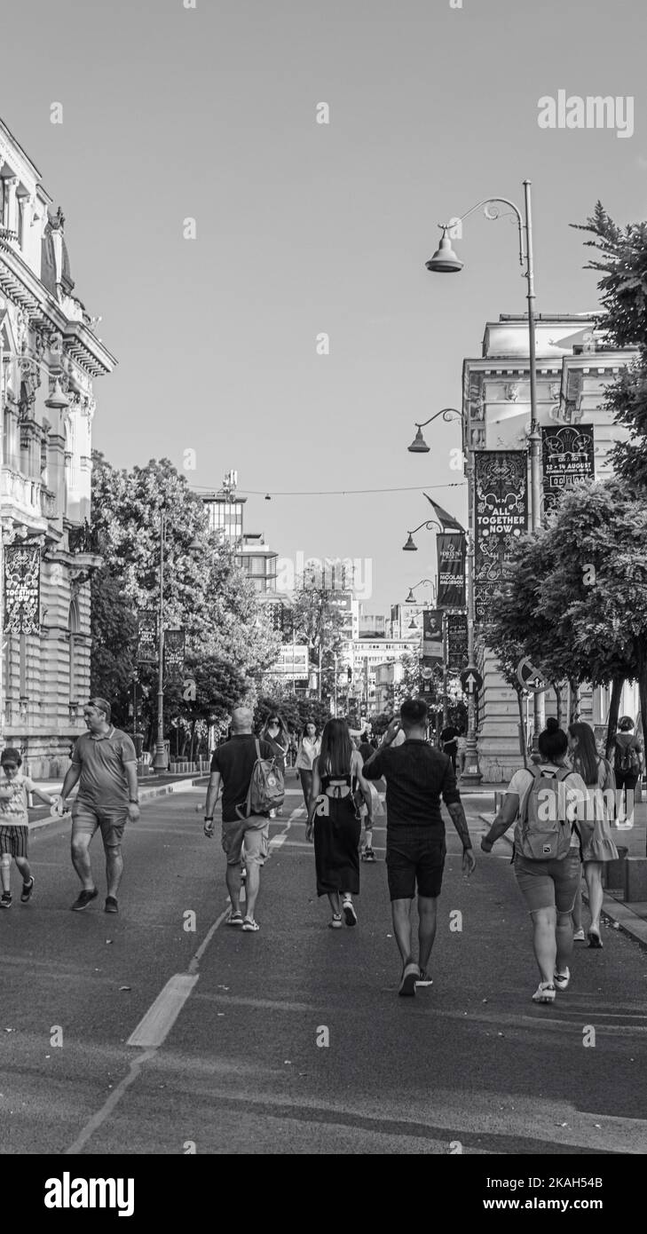 Strade aperte Bucarest Foto Stock