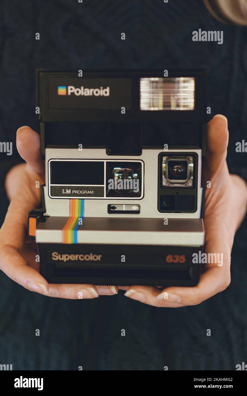 Tallinn, Estonia - 21.05.2022: LVLup! Video Game Museum - Polaroid Foto Stock