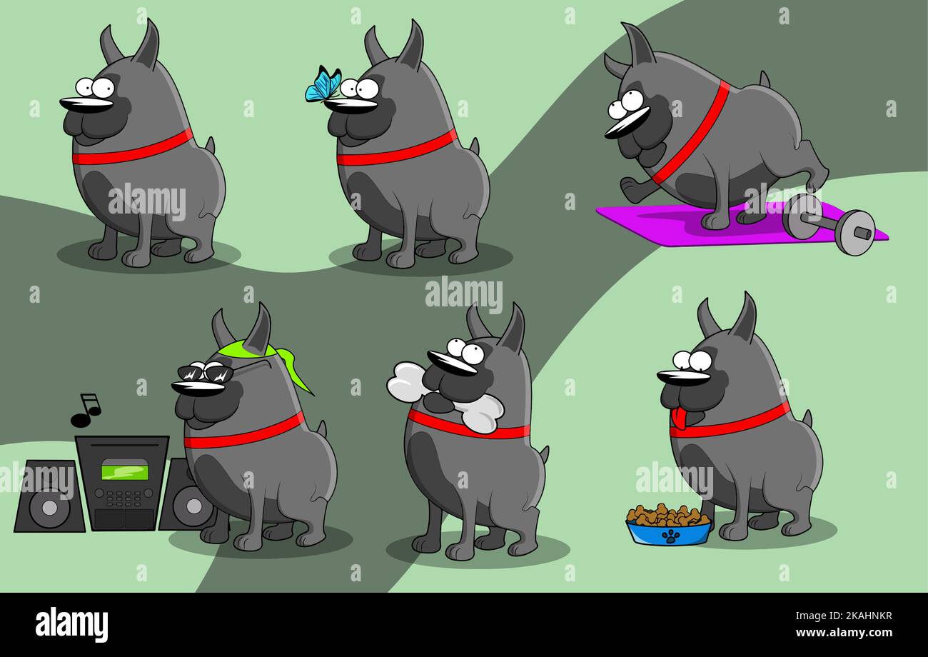 Illustrazione di un cane paque che va circa il suo commercio Illustrazione Vettoriale