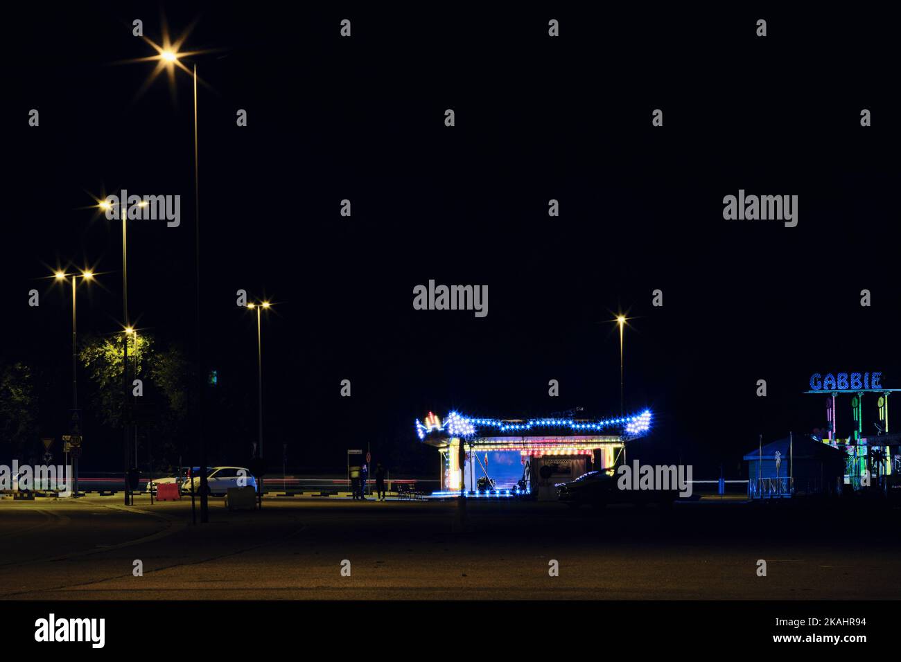 Lunapark nella piazza al confine Foto Stock