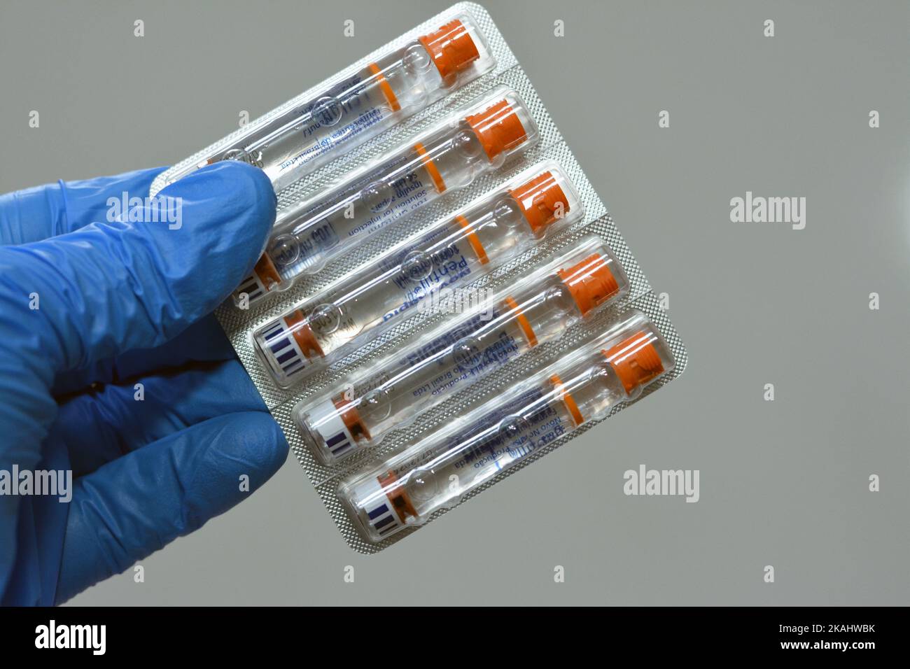 Cairo, Egitto, ottobre 4 2022: NovoRapid 100 unità ml soluzione iniettabile in cartuccia insulina aspart per il trattamento del diabete mellito pazienti trattati con befo Foto Stock Cairo, Egitto, ottobre 4 2022: NovoRapid 100 unità ml soluzione iniettabile in cartuccia insulina aspart per il trattamento del diabete mellito pazienti trattati con befo Foto Stock