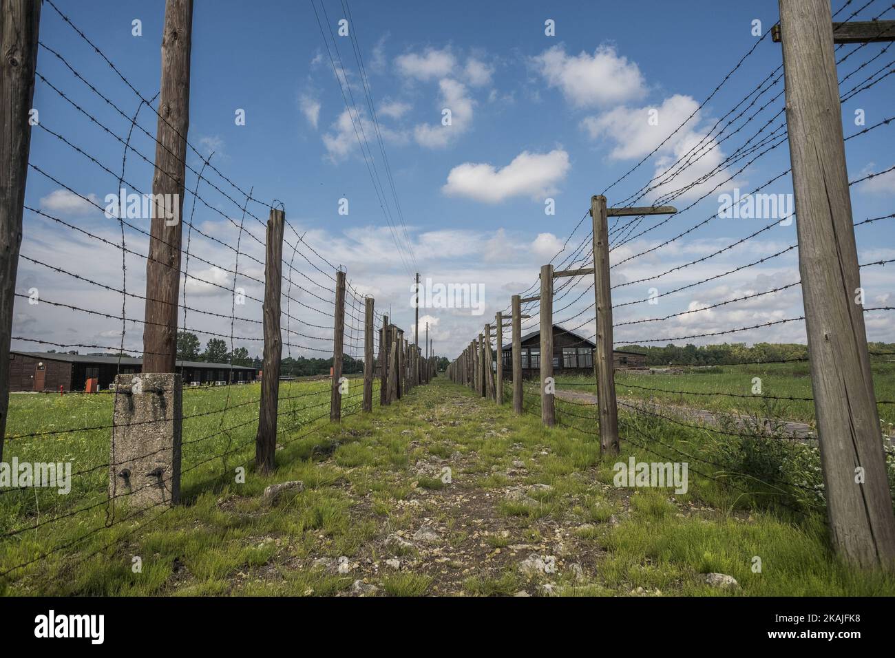 Campo di concentramento di Majdanek a Lublino (Polonia) il 17 agosto 2016. Il campo di concentramento di Majdanek era un campo di sterminio costruito nel 1941 per ordine del comandante delle SS, Heinrich Himmler. (Foto di Oscar Gonzalez/NurPhoto) *** Please use Credit from Credit Field *** Foto Stock