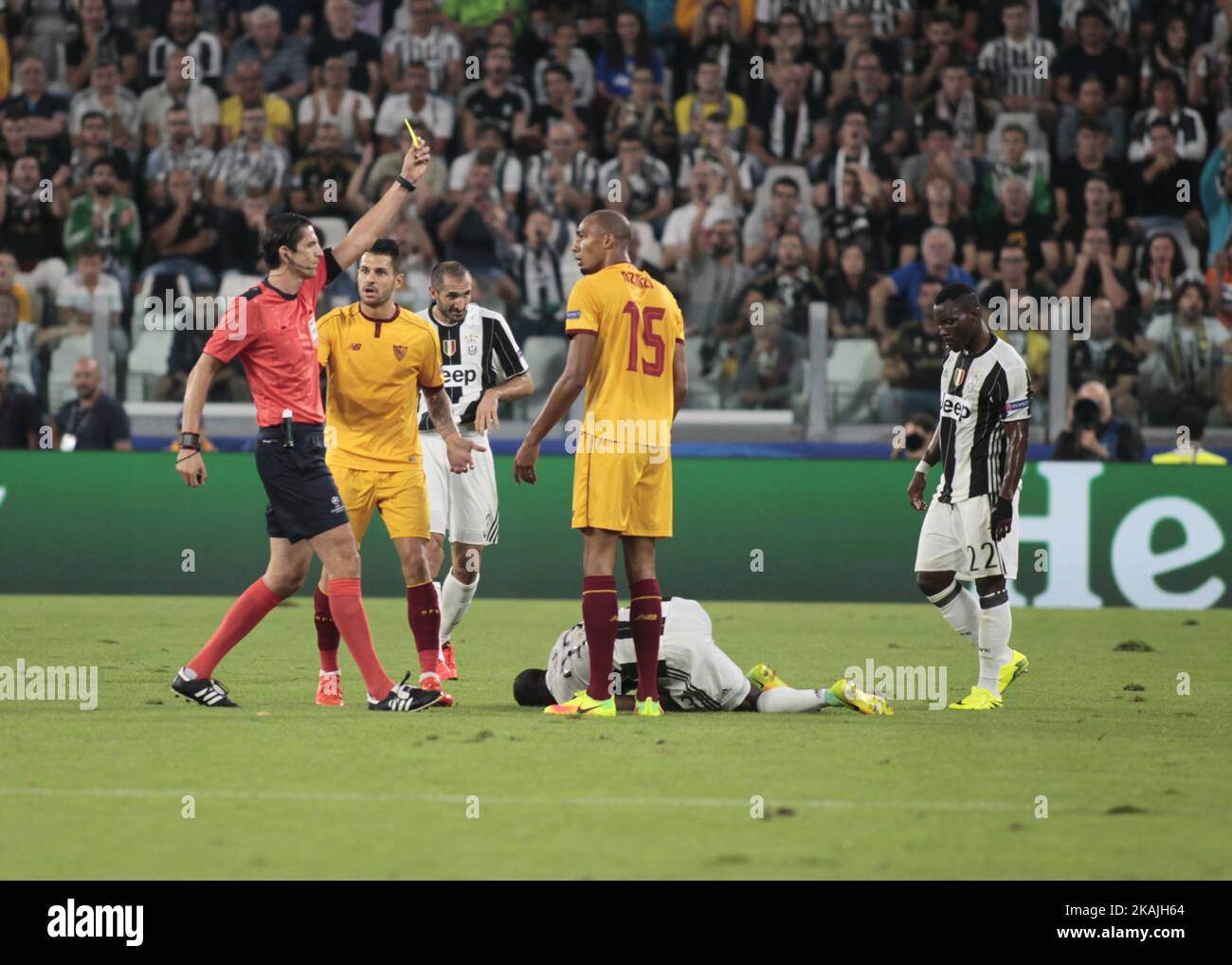 Steve N'Zonzi durante la partita di Champions League tra Juventus e Siviglia, a Torino, il 14 settembre 2016. (Foto di Roselli/NurPhoto) *** Please use Credit from Credit Field *** Foto Stock