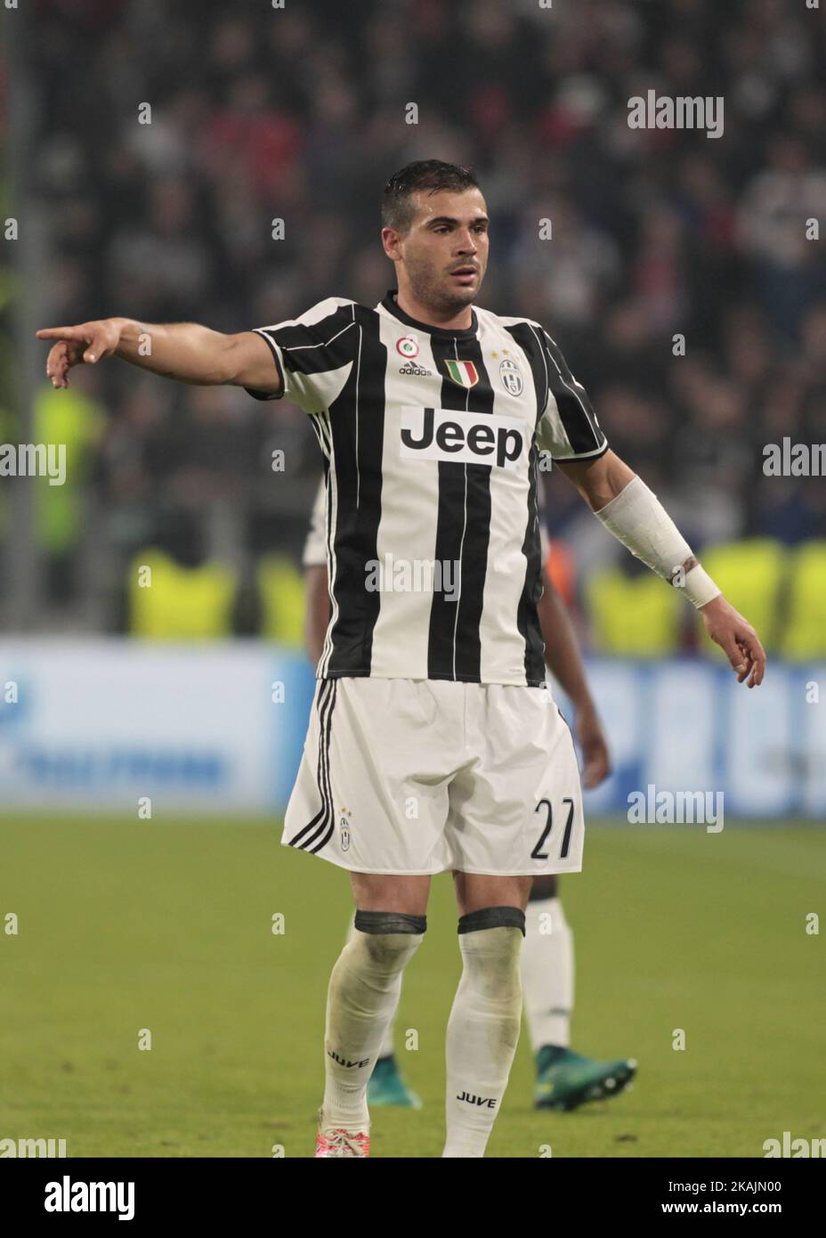 Stefano Sturaro durante la Champions League tra Juventus e Olympique Lyonnais, a Torino, il 14 settembre 2016. *** Utilizzare il campo credito da credito *** Foto Stock
