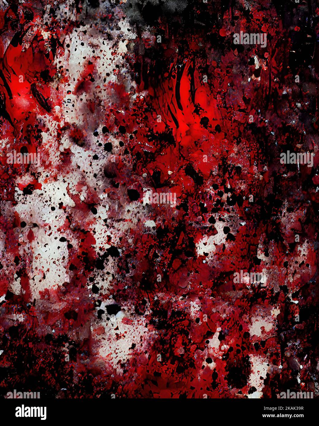 Immagine astratta su sfondo sporco con macchie di sangue su una scena di omicidio. Foto Stock