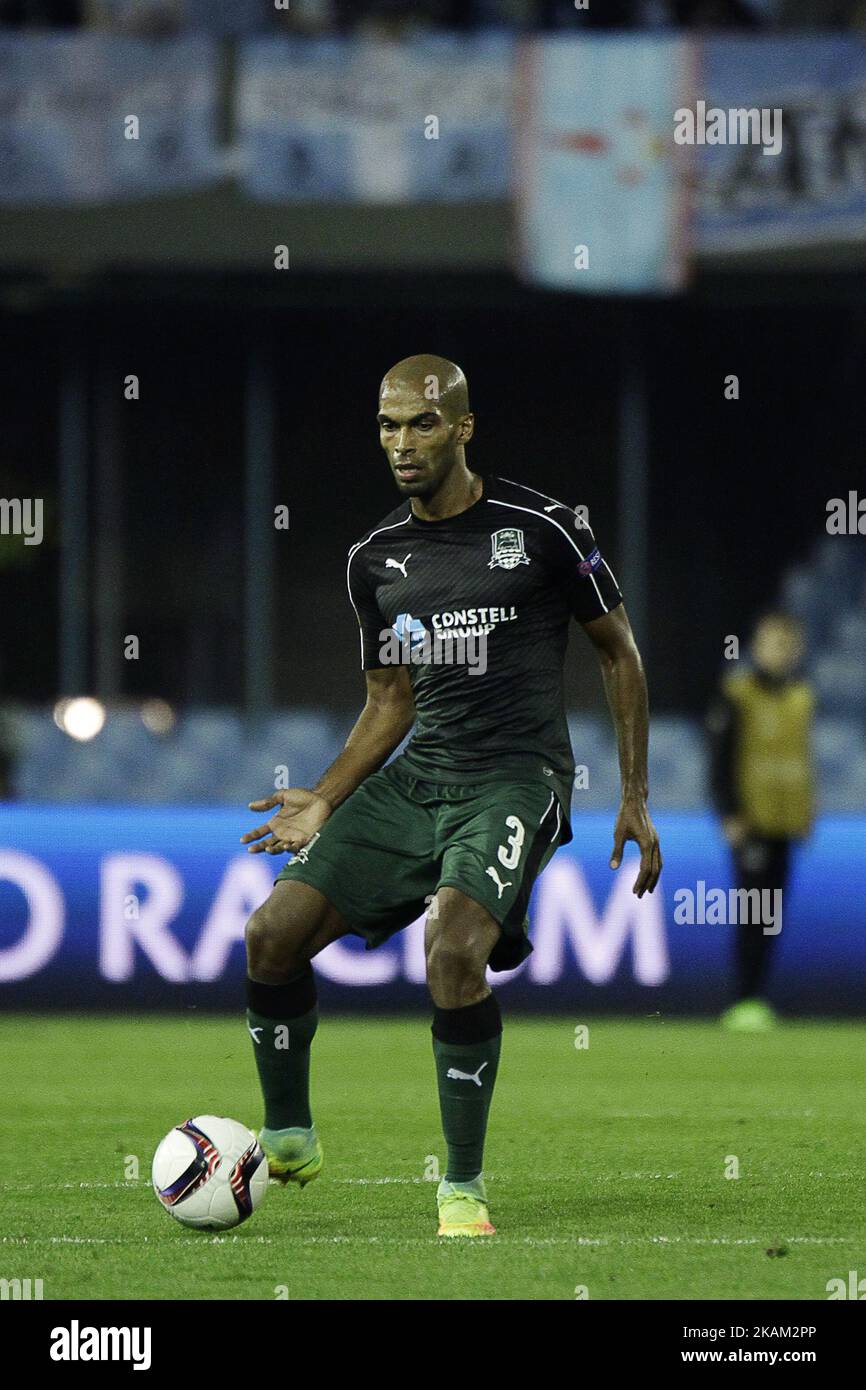 Naldo, difensore del Krasnodar FC (3), controlla la palla durante il round della UEFA Europa League di 8 partita di prima gamba tra Celta de Vigo e Krasnodar FC allo stadio Balaidos il 9 marzo 2017 a Vigo, Spagna. (Foto di Jose Manuel Alvarez Rey/NurPhoto) *** Please use Credit from Credit Field *** Foto Stock