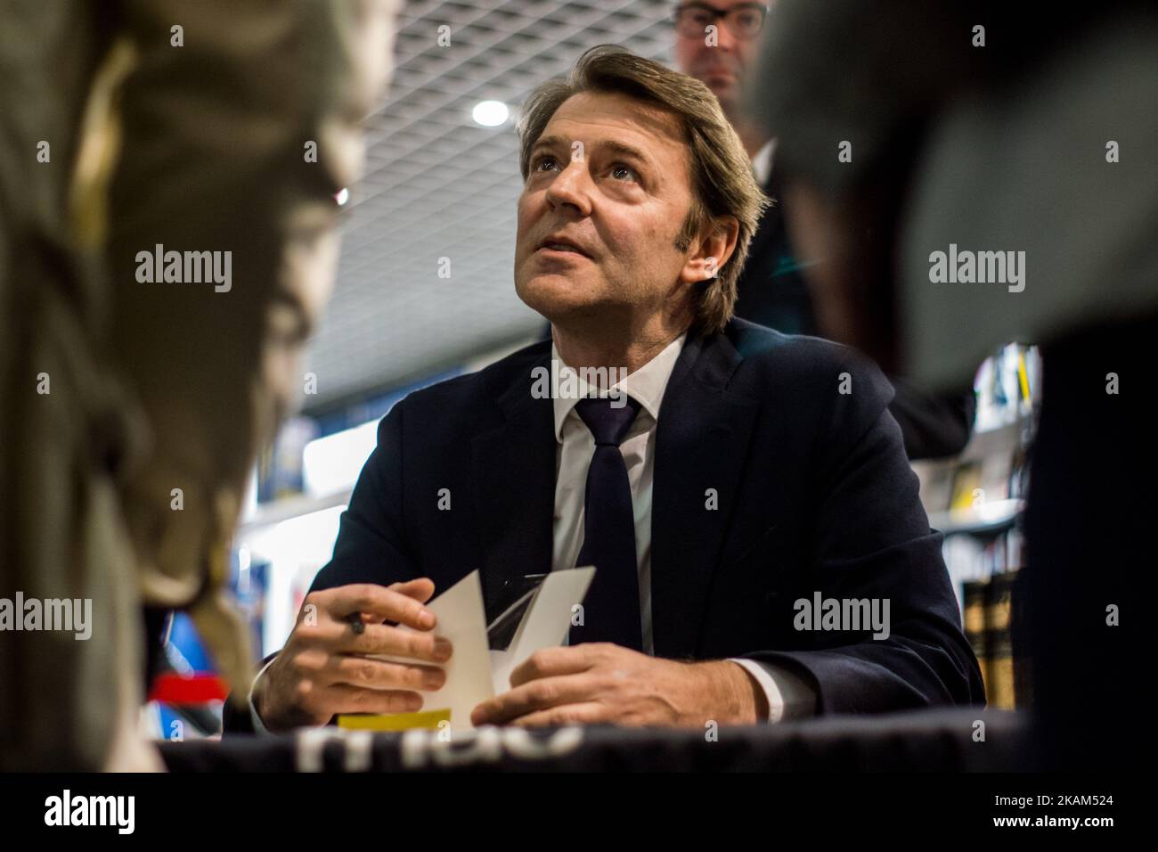 Francois Baroin, membro di 'Les Républicains' e sindaci di Troyes durante un libro che firma il 14 marzo 2017, a Lione, Francia (Foto di Nicolas Liponne/NurPhoto) *** si prega di utilizzare il credito dal campo di credito *** Foto Stock