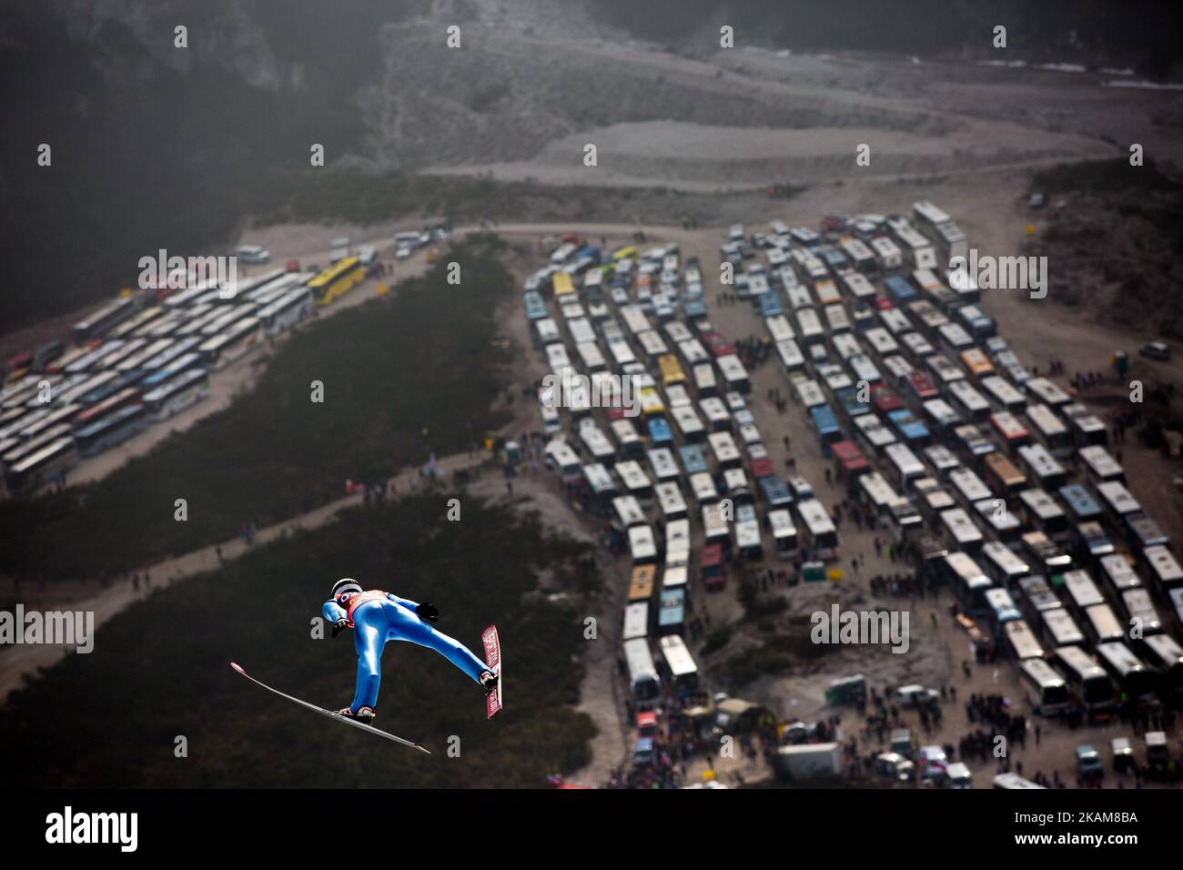 Alex Insam di ITA compete durante le qualifiche di Planica FIS Ski Jumping World Cup il 24 marzo 2017 a Planica, Slovenia. (Foto di Damjan Zibert/NurPhoto) *** Please use Credit from Credit Field *** Foto Stock