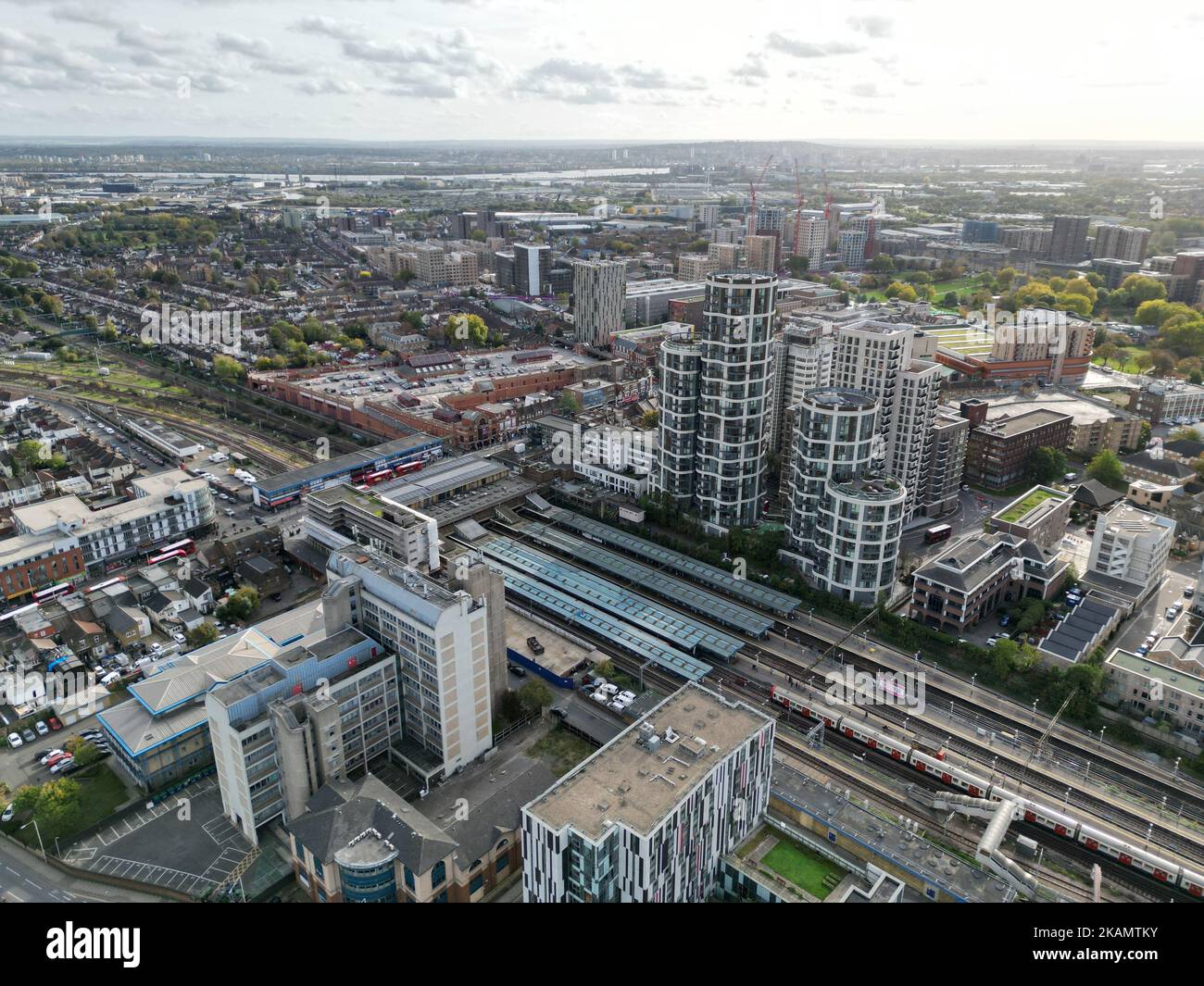 Ilford East London Aerial drone view high angle Foto Stock