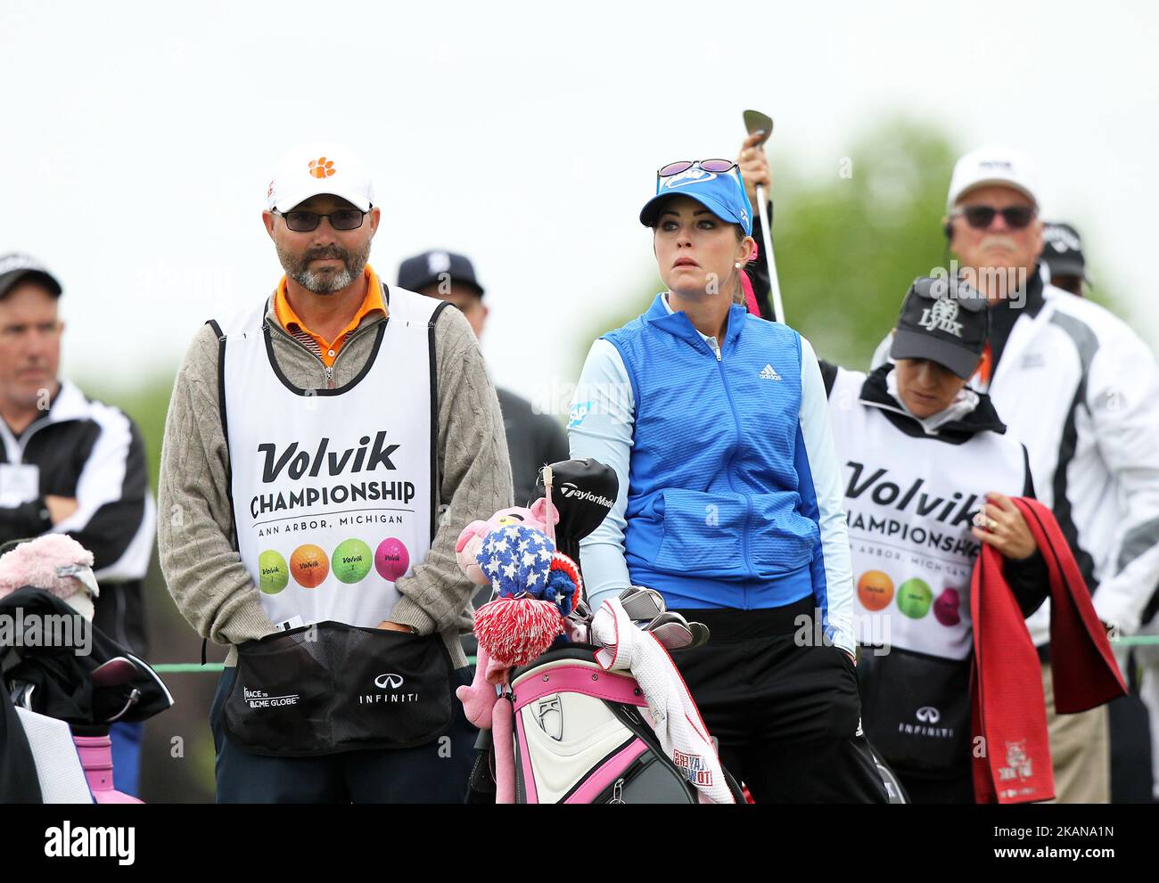 Brittany Lincicome degli Stati Uniti attende sulla 11th buca durante il secondo round del LPGA Volvik Championship al Travis Pointe Country Club, Ann Arbor, MI, USA Venerdì, Maggio 26, 2017. (Foto di Jorge Lemus/NurPhoto) *** Please use Credit from Credit Field *** Foto Stock