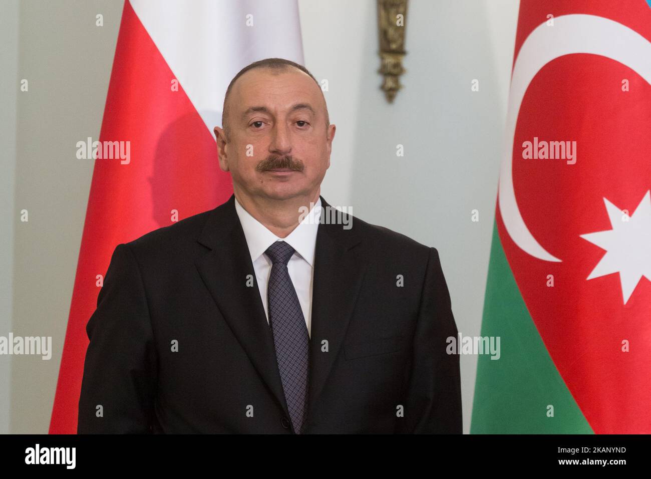 Presidente dell'Azerbaigian Ilham Aliyev al Palazzo Presidenziale di Varsavia, Polonia il 27 giugno 2017 (Foto di Mateusz Wlodarczyk/NurPhoto) *** Please use Credit from Credit Field *** Foto Stock