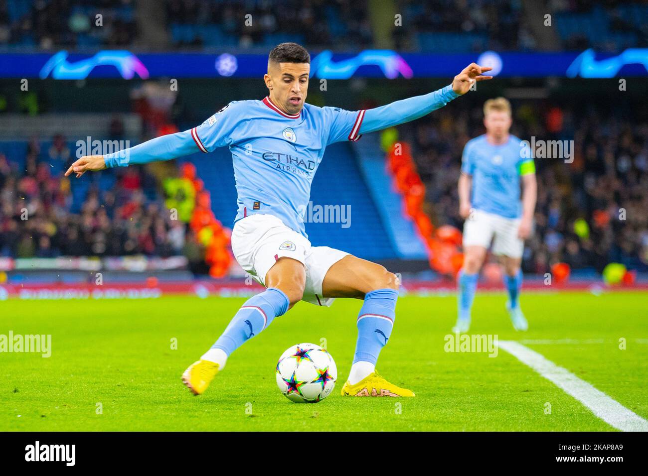 Manchester, Regno Unito. 2nd Novembre 2022. Joao Cancelo (7) di Manchester Citydurante la partita di UEFA Champions League Group G tra Manchester City e Sevilla FC allo stadio Etihad di Manchester mercoledì 2nd novembre 2022. (Credit: Mike Morese | MI News) Credit: MI News & Sport /Alamy Live News Foto Stock